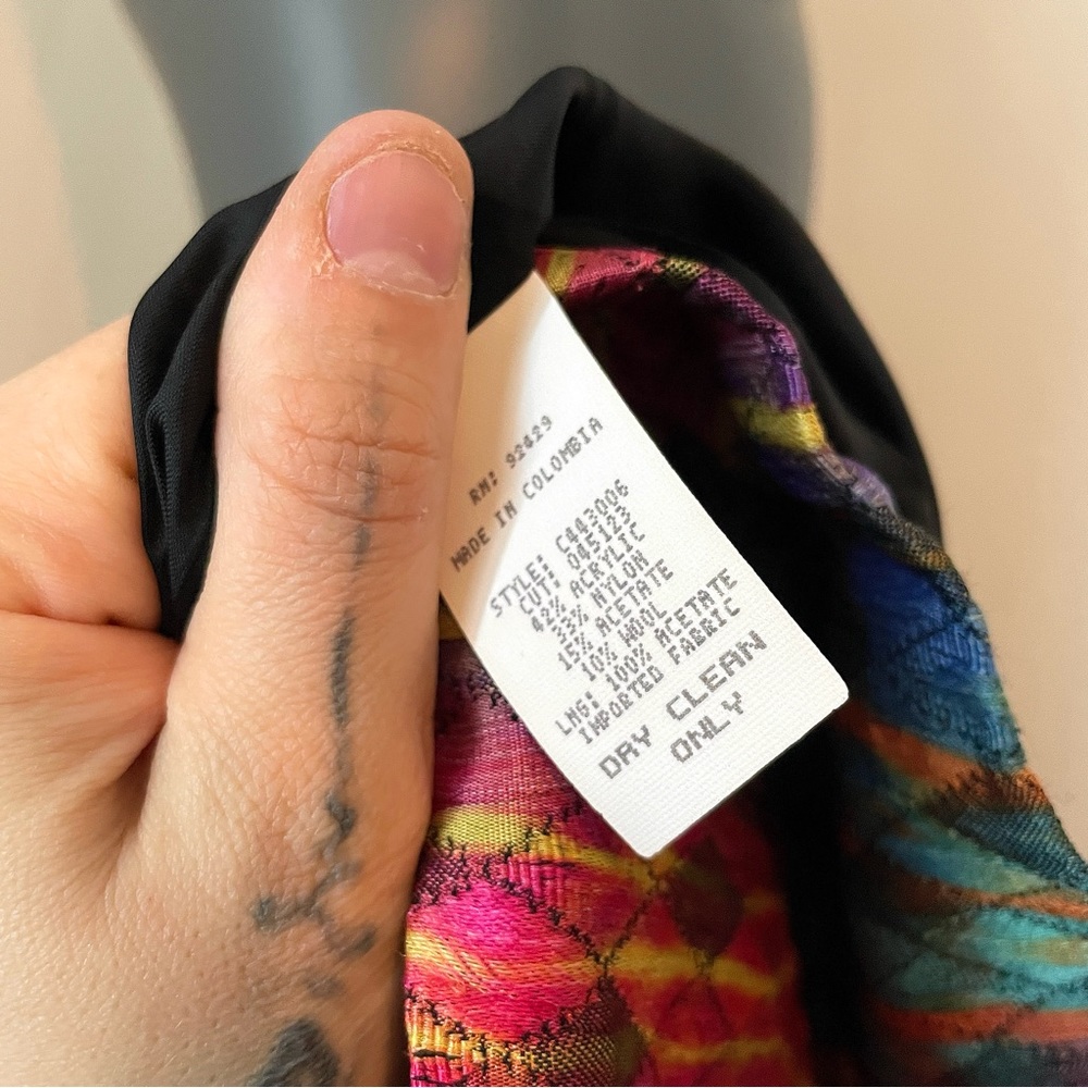 80s Multi-Colored Diamond Striped Pattern Blazer - image 8